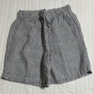 Lands' End Women's High Waist Striped Shorts - Black and White XS 2-4